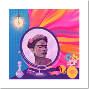 frida kahlo colourful popart Posters and Art